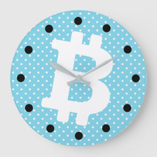 Bitcoin logo graphics business, office wall large clock