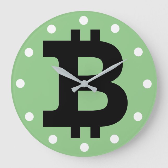 Bitcoin logo graphics business, office wall large clock (Front)