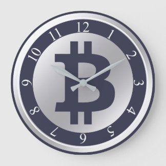 Bitcoin logo graphics business, office wall large clock
