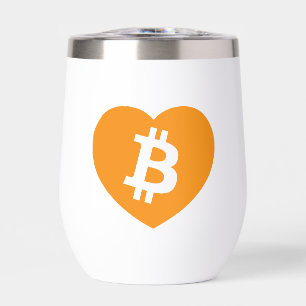 Bitcoin Logo in Heart Thermal Tumbler
