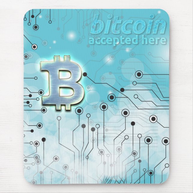 Bitcoin logo mouse mat (Front)