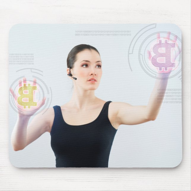 Bitcoin logo mouse mat (Front)