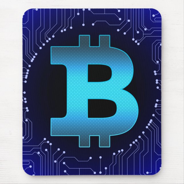 Bitcoin logo mouse mat (Front)