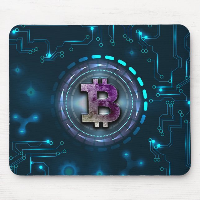Bitcoin logo mouse mat (Front)