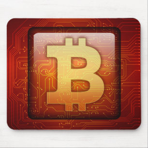 Bitcoin logo mouse mat