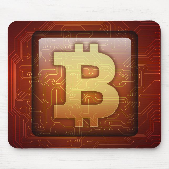Bitcoin logo mouse mat (Front)