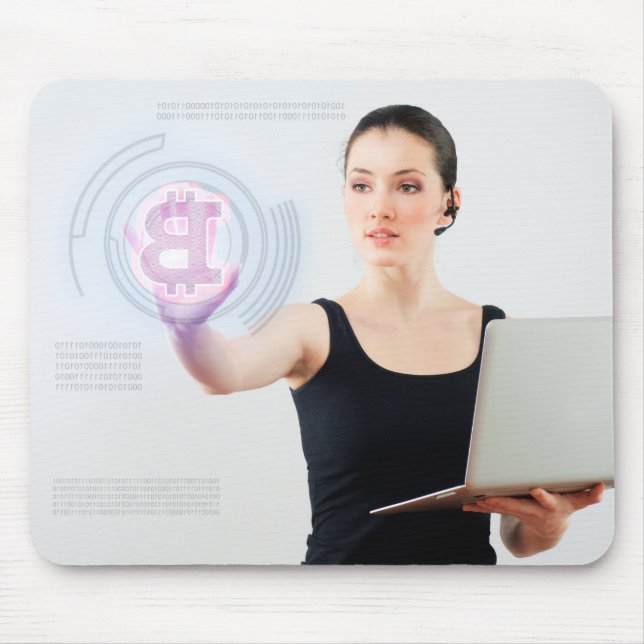 Bitcoin logo mouse mat (Front)