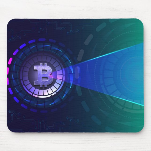 Bitcoin logo mouse mat (Front)