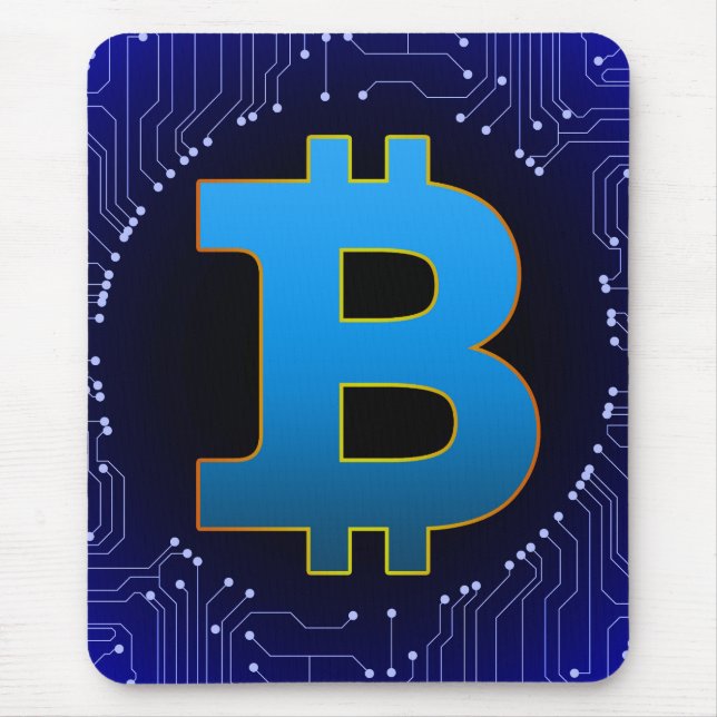 Bitcoin logo mouse mat (Front)