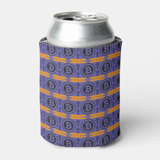 Bitcoin Logo Pattern Can Cooler (Can Front)