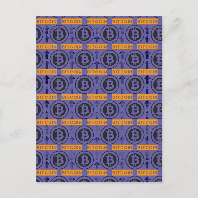 Bitcoin Logo Pattern Postcard (Front)