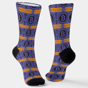 Bitcoin Logo Pattern Socks