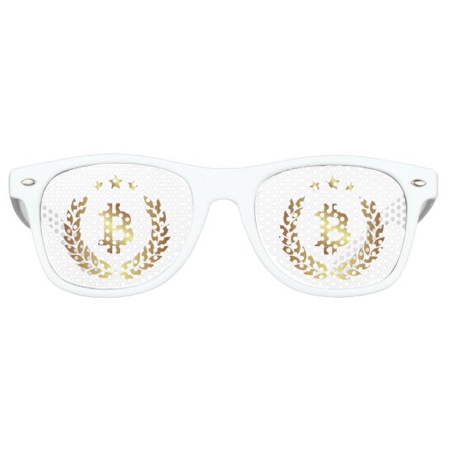 Bitcoin Logo Symbol Crypto Crest Sunglasses (Front)
