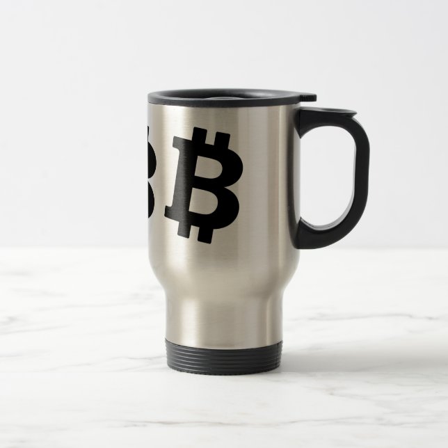 Bitcoin logo travel mug (Right)