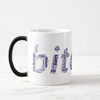 Bitcoin logo wordart graphics magic mug