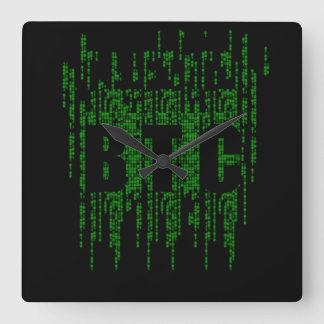 BITCOIN MATRIX SQUARE WALL CLOCK