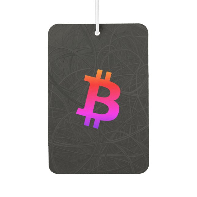 Bitcoin Miami Neuron Black Car Air Freshener (Front)