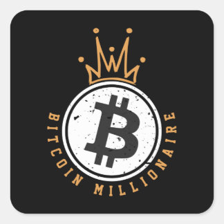 Bitcoin Millionaire Square Sticker