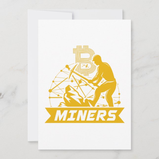 Bitcoin Miner Crypto Mining BTC Cryptocurrency Gif Invitation (Front)