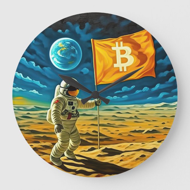 Bitcoin Moon Large Clock (Front)