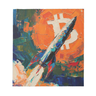 "Bitcoin Moon" Oil Painting #3 Notepad