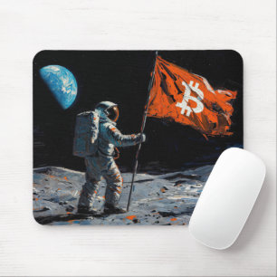 "Bitcoin Moon" Oil Painting #5 Mouse Mat