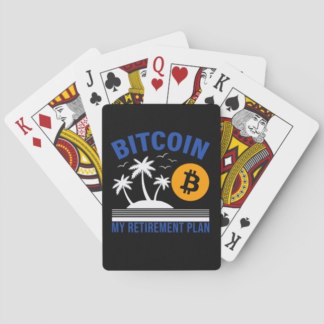 Bitcoin My Retirement, Island Vibes Tropical  Playing Cards (Back)