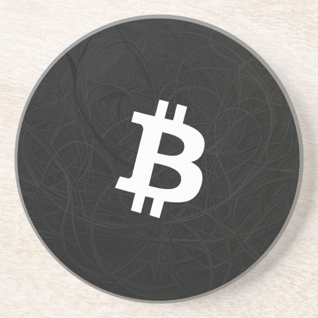 Bitcoin Neuron Black Coaster (Front)