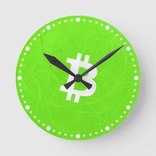 Bitcoin Neuron Green Round Clock