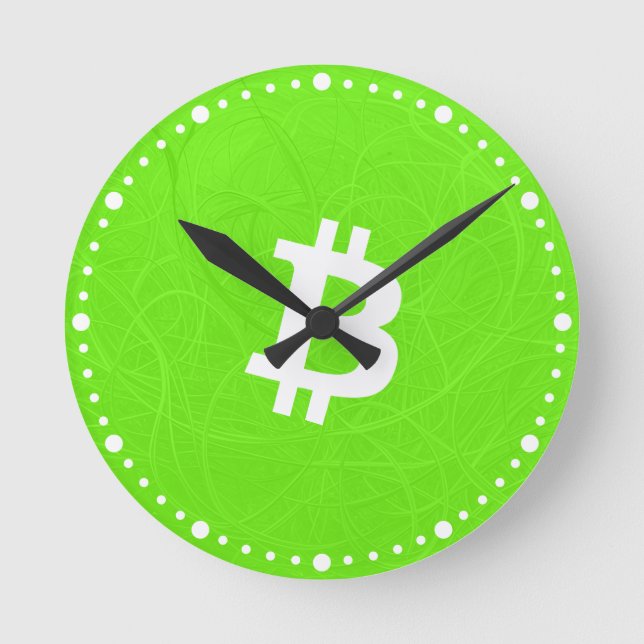 Bitcoin Neuron Green Round Clock (Front)