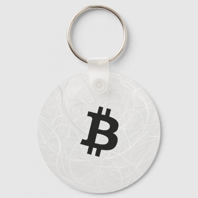 Bitcoin Neuron White Key Ring (Front)