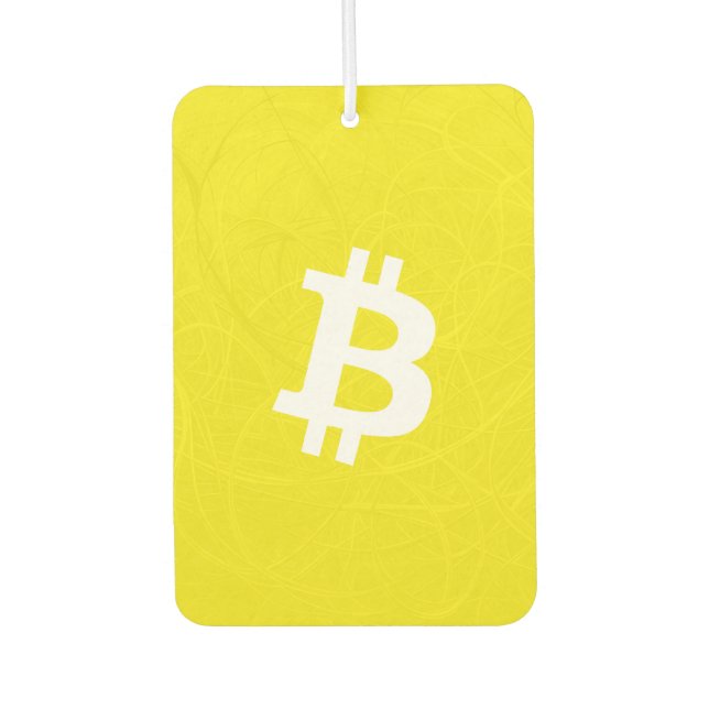 Bitcoin Neuron Yellow Car Air Freshener (Front)