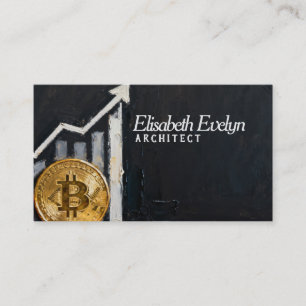 Bitcoin on the Rise - Financial Growth Artwork 643 Business Card