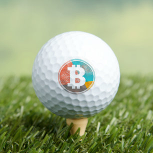 Bitcoin Pastel Pop Art Halftone Logo Golf Balls