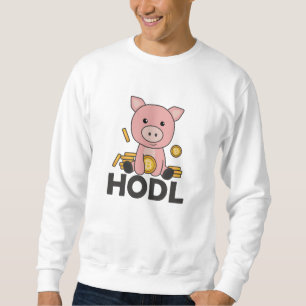Bitcoin Piggy Bank Hodl Coins Hold Digital Sweatshirt