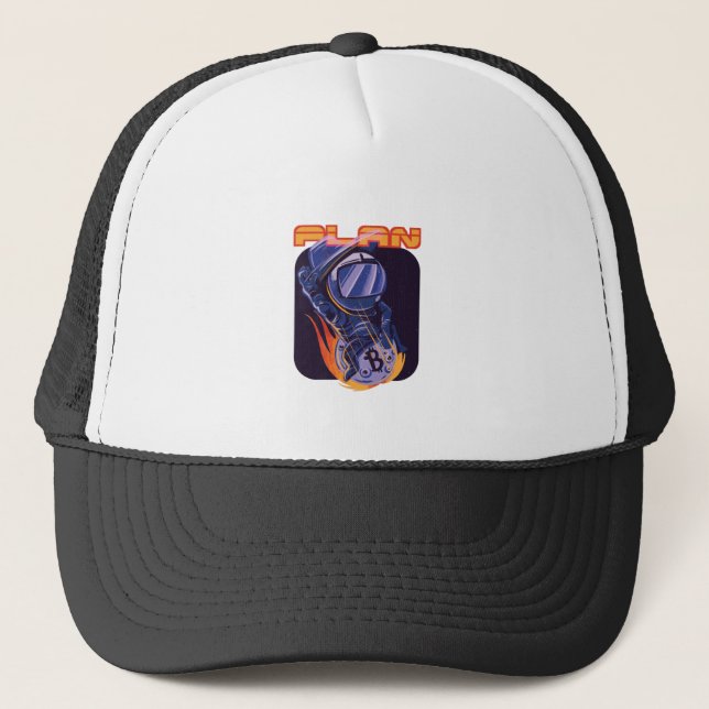 Bitcoin ; Plan B   - Crypto Astronaut Trucker Hat (Front)