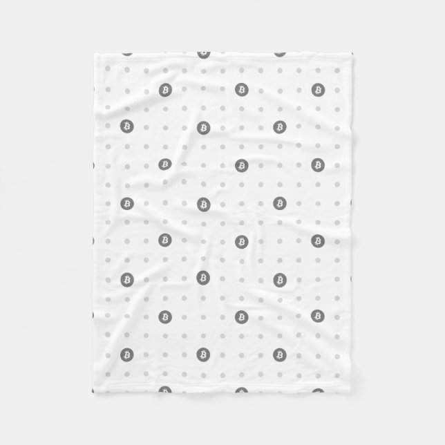 Bitcoin Polka Dots Fleece Blanket (Front)