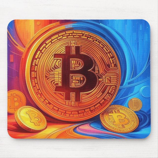 Bitcoin Poster Mouse Mat (Front)