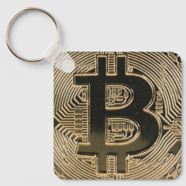 Bitcoin QR Code Personalised Key Ring (Front)