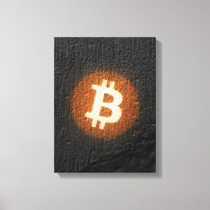 Bitcoin Resilient Art (On Black Wall HD) Canvas Print
