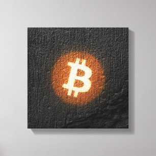 Bitcoin Resilient Art (On Black Wall HD) Canvas Print
