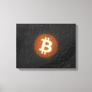 Bitcoin Resilient Art (On Black Wall HD) Canvas Print