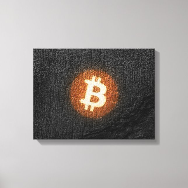 Bitcoin Resilient Art (On Black Wall HD) Canvas Print (Front)