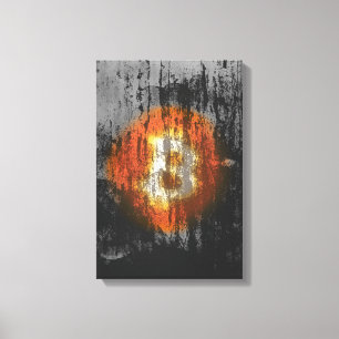 Bitcoin Resilient Art (On Black Wall HD) Canvas Print