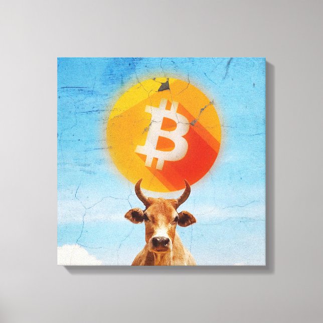 Bitcoin Resilient Bull (Vibrant HD) Canvas Print (Front)