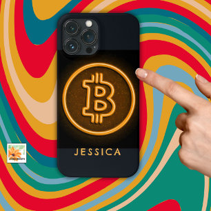 bitcoin RETRO led sign CRYPTO personalised gift iPhone 13 Pro Max Case