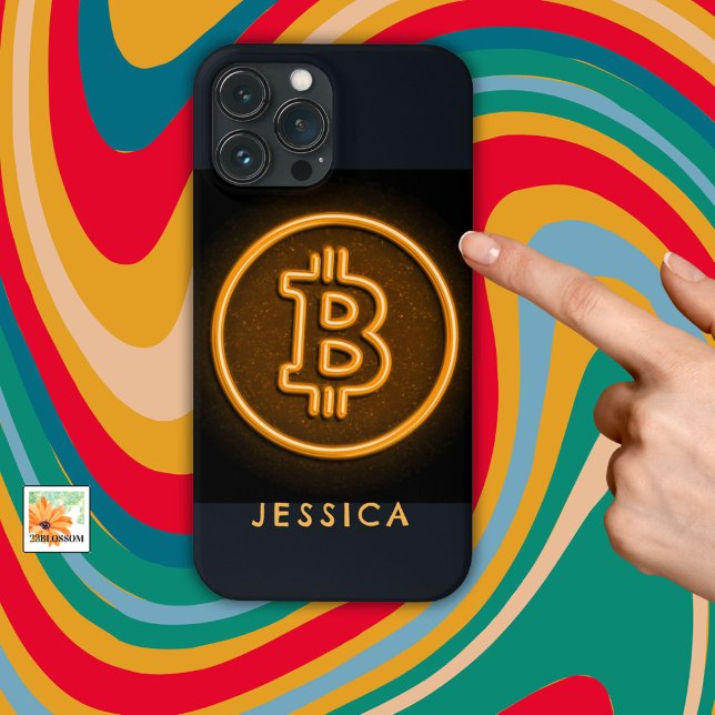 bitcoin RETRO led sign CRYPTO personalised gift Case-Mate iPhone Case (Creator Uploaded)