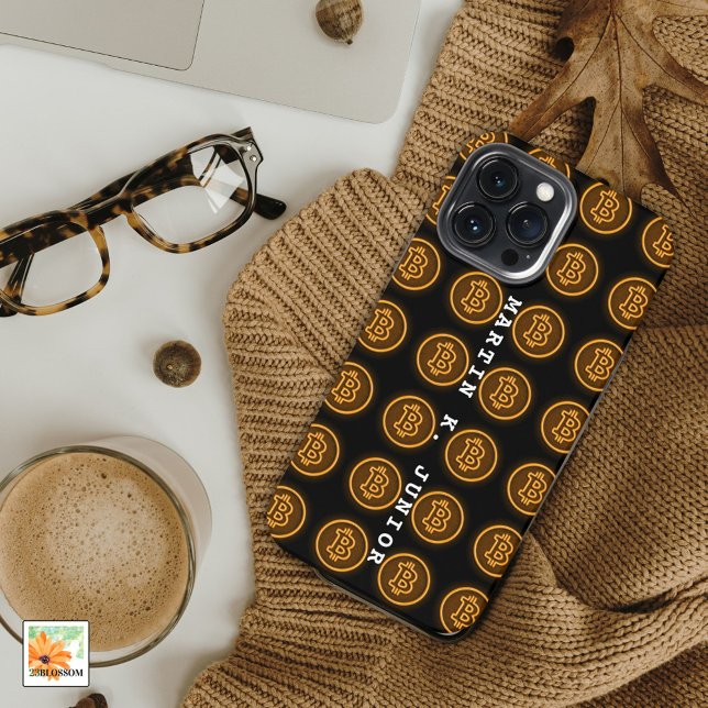 bitcoin RETRO led signs CRYPTO personalised gift iPhone Case (Creator Uploaded)