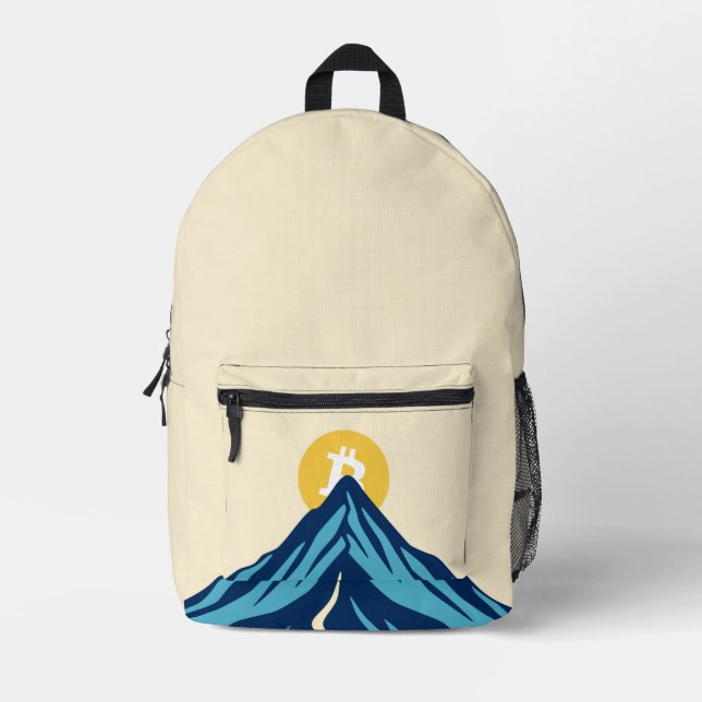 Bitcoin Rising Printed Backpack (Front)