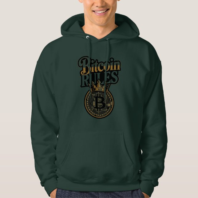Bitcoin Rules Crowned King Crypto Hoodie (Front)